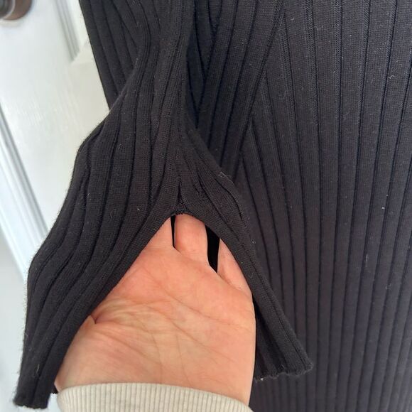 Olive & Oak Women’s Black Long Ribbed Knit Bodycon Dress Size Medium Rayon Blend - Picture 7 of 11